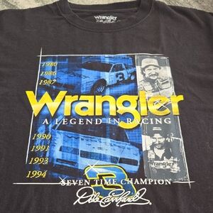Wrangler Vintage Large Racing Dale Earnhardt Graphic Black Cotton T-Shirt